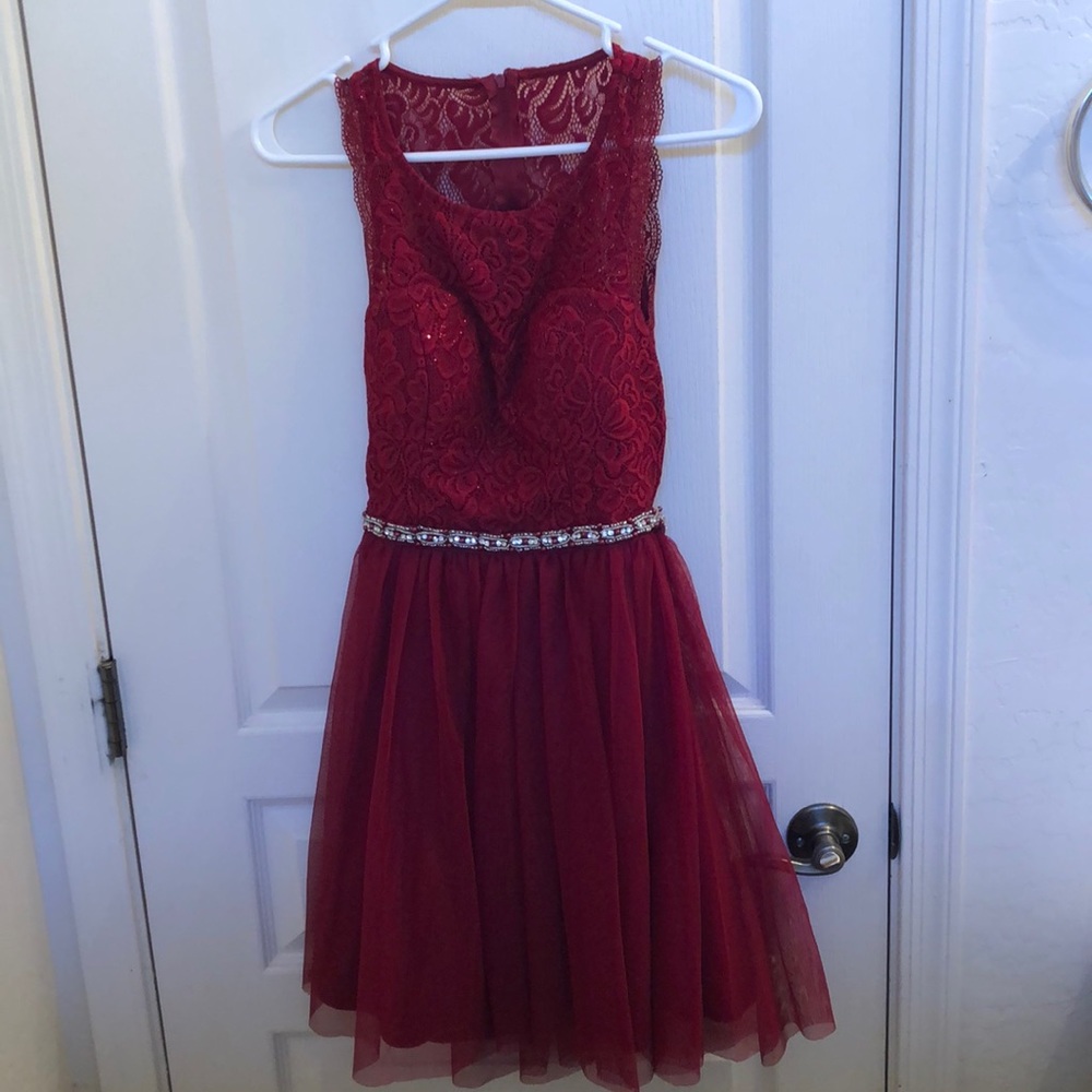 red sparkle homecoming dress